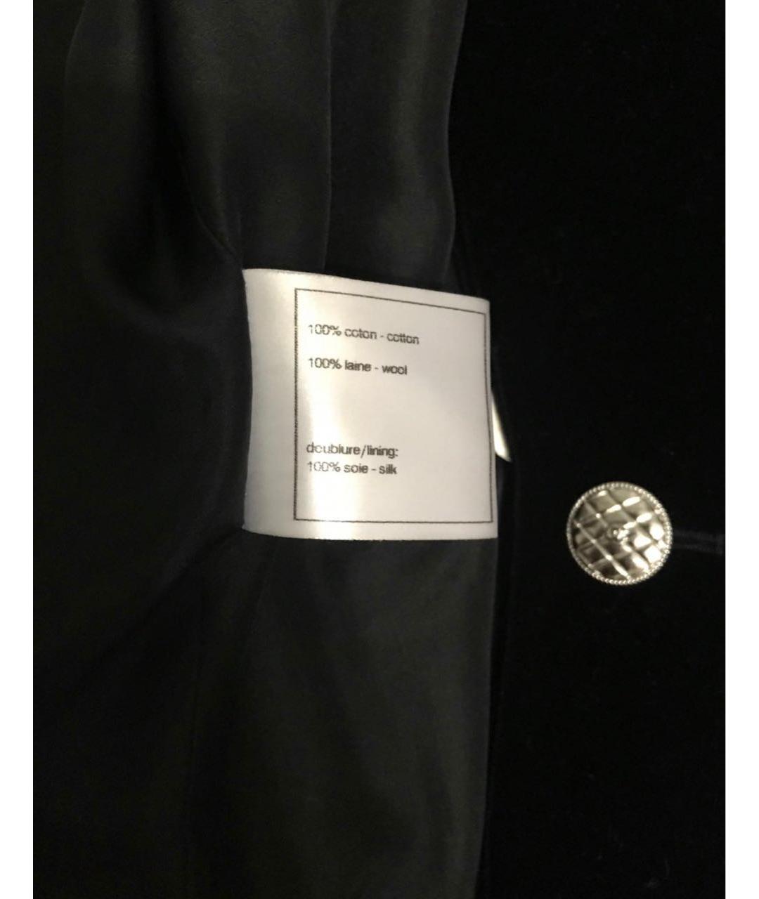 CHANEL PRE-OWNED Черный бархатный жакет/пиджак, фото 3