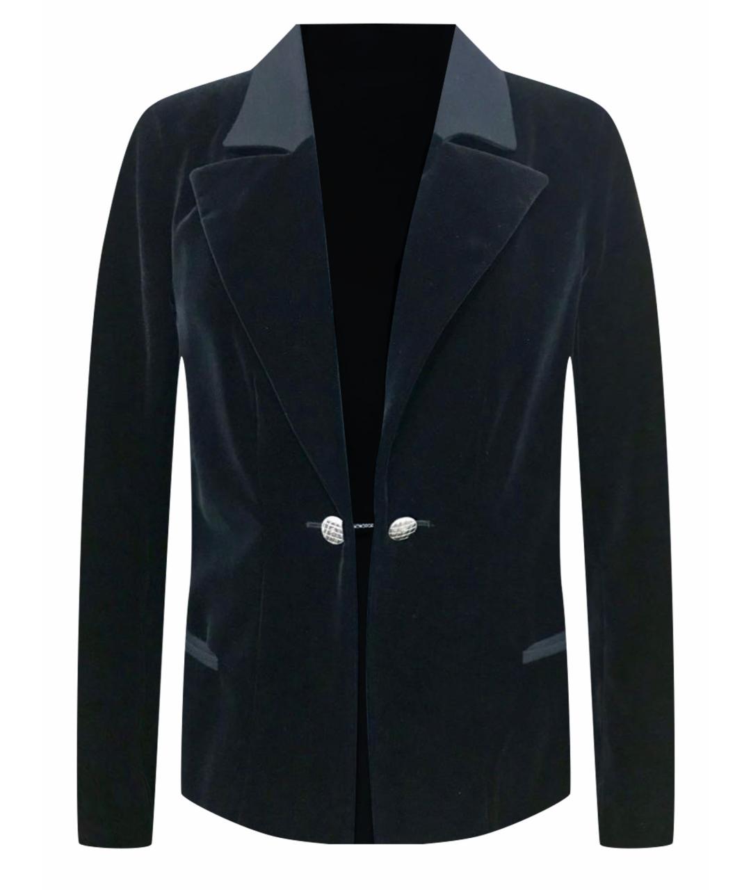 CHANEL PRE-OWNED Черный бархатный жакет/пиджак, фото 1