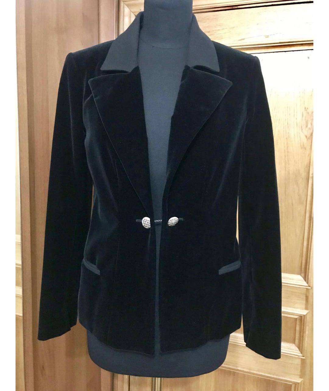 CHANEL PRE-OWNED Черный бархатный жакет/пиджак, фото 5
