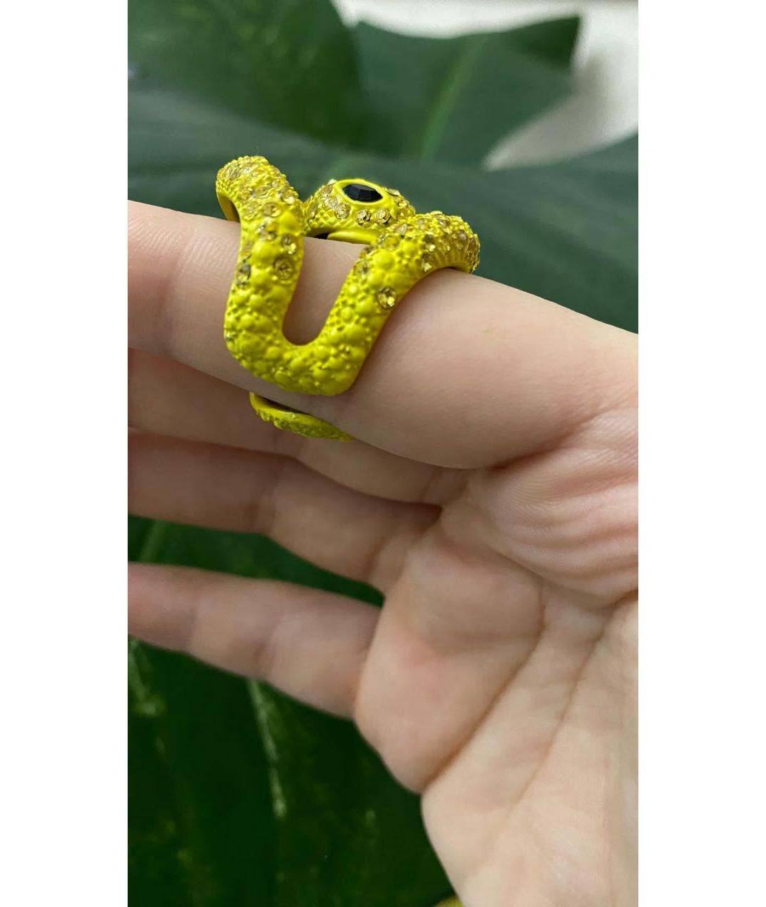 ROBERTO CAVALLI Желтое металлическое кольцо, фото 4