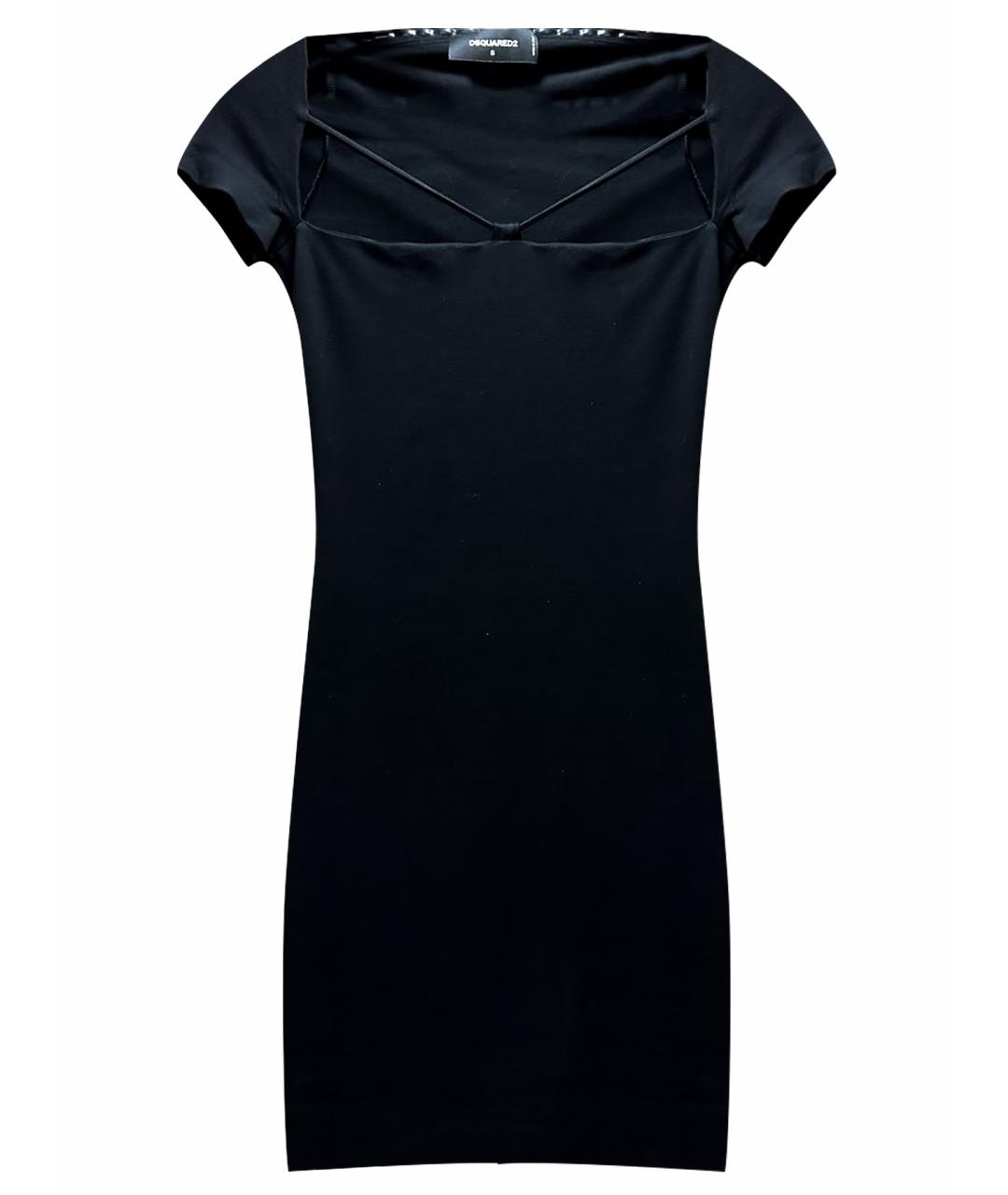 DSQUARED2 Черное вискозное коктейльное платье, фото 1