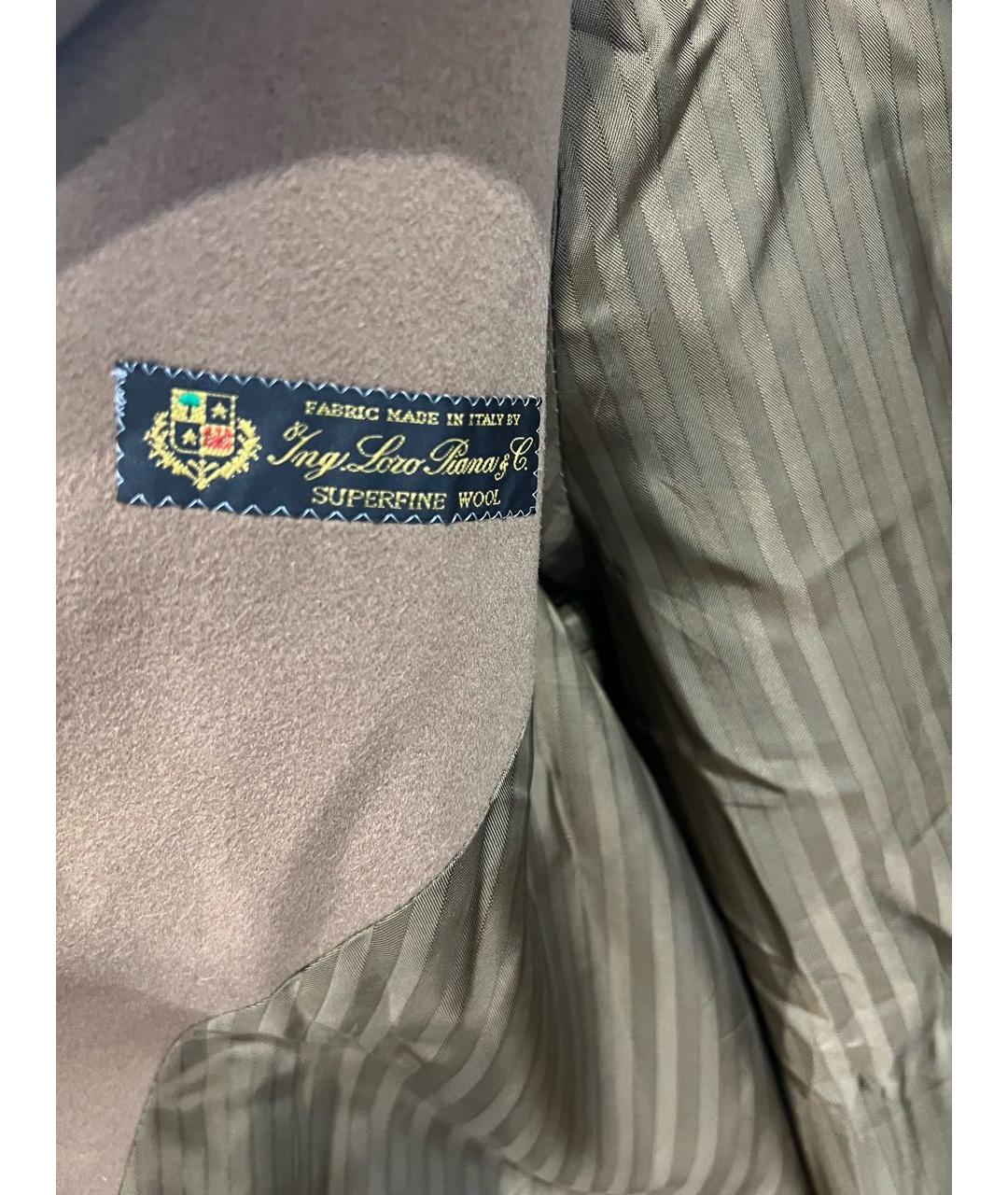 LORO PIANA Бежевое шерстяное пальто, фото 4