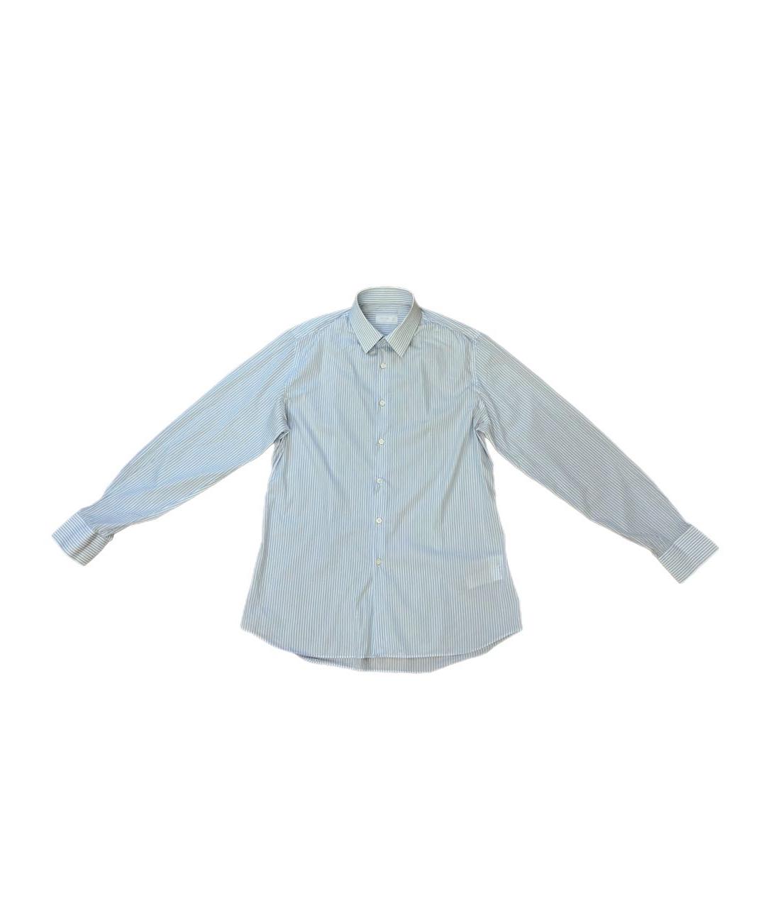 PRADA Голубая хлопковая классическая рубашка, фото 7