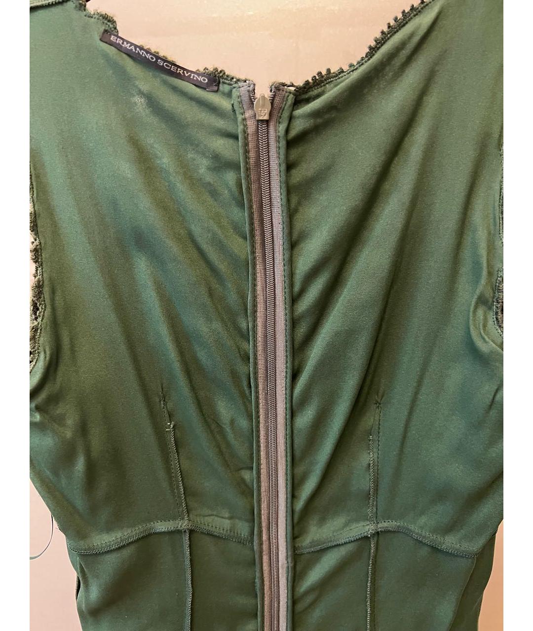 ERMANNO SCERVINO Зеленые шерстяное коктейльное платье, фото 3