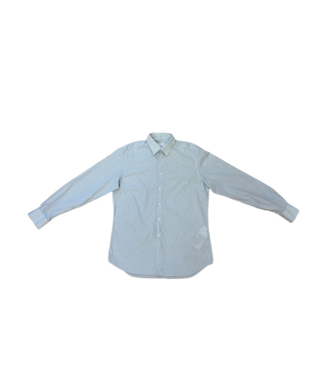 PRADA Голубая хлопковая классическая рубашка, фото 6