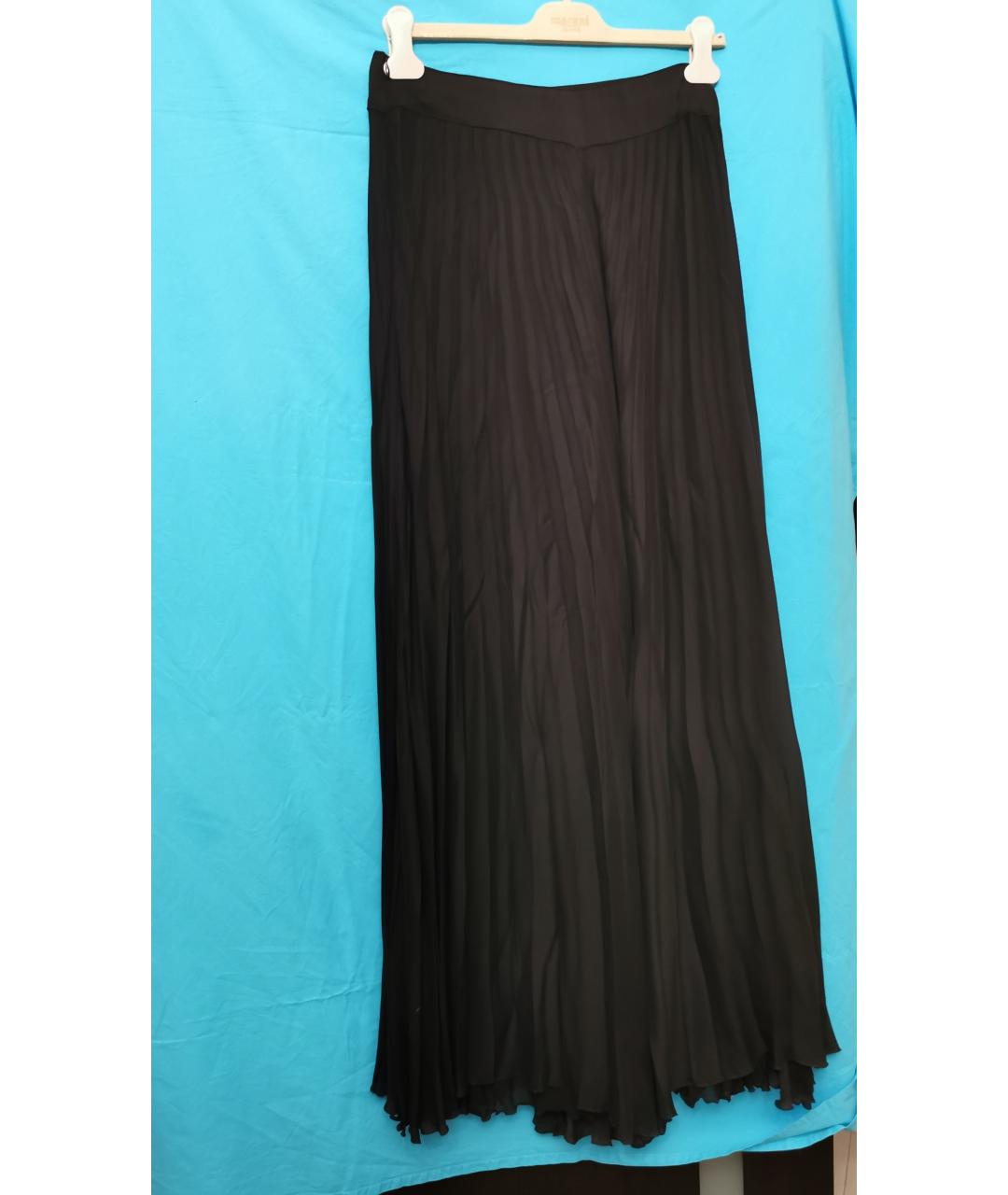 ANGELO MARANI Черная шелковая юбка макси, фото 2