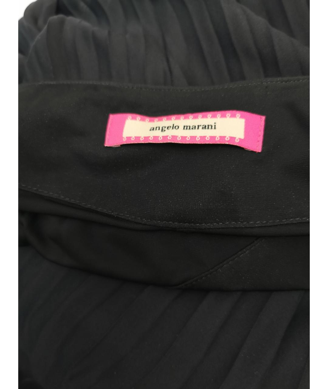ANGELO MARANI Черная шелковая юбка макси, фото 3