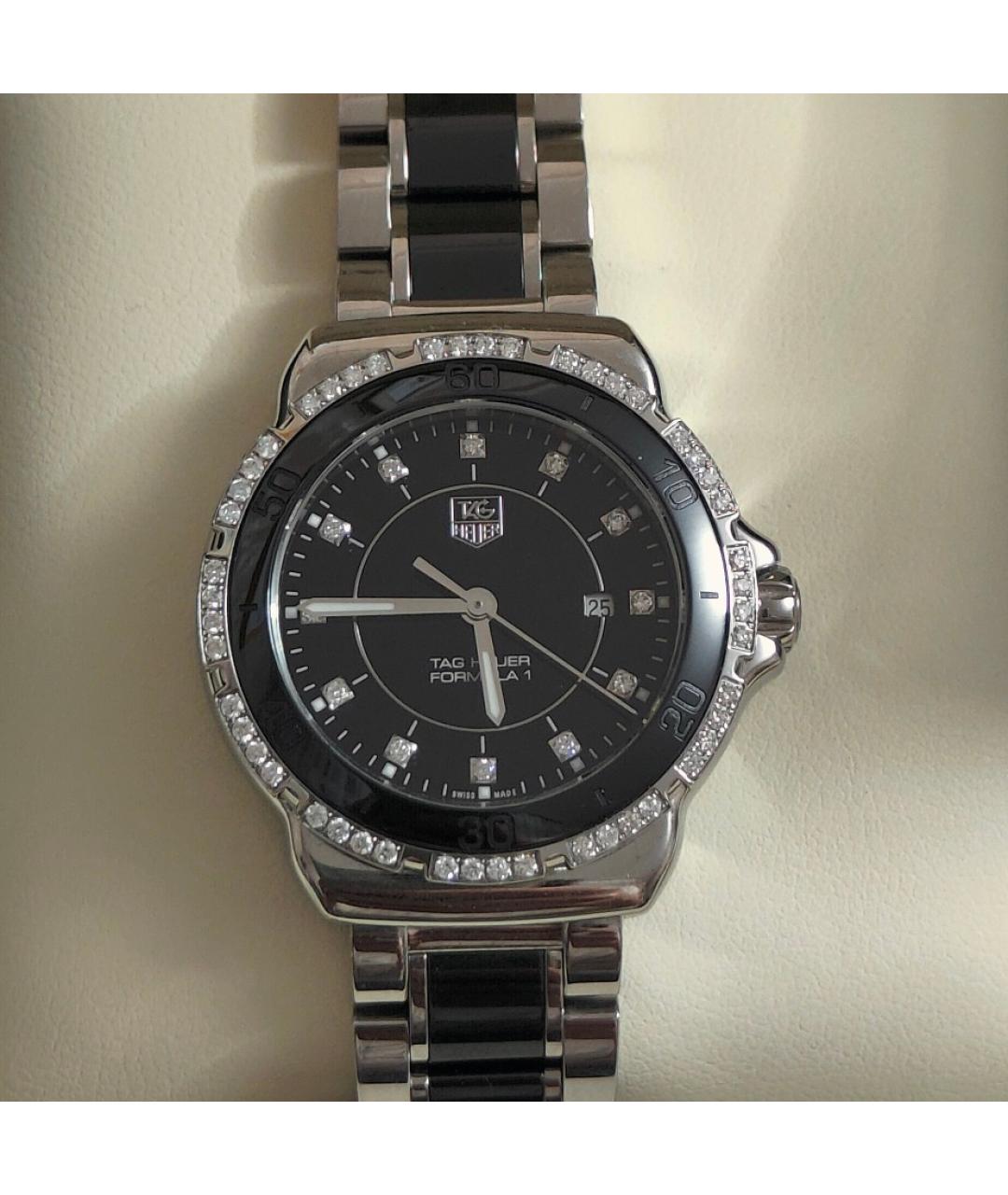 TAG HEUER Черные металлические часы, фото 2