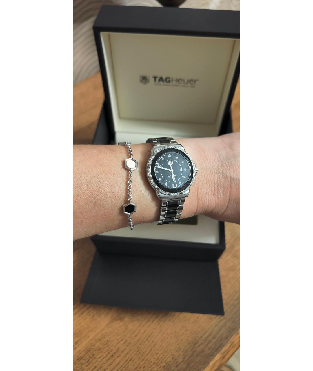 TAG HEUER Черные металлические часы, фото 5
