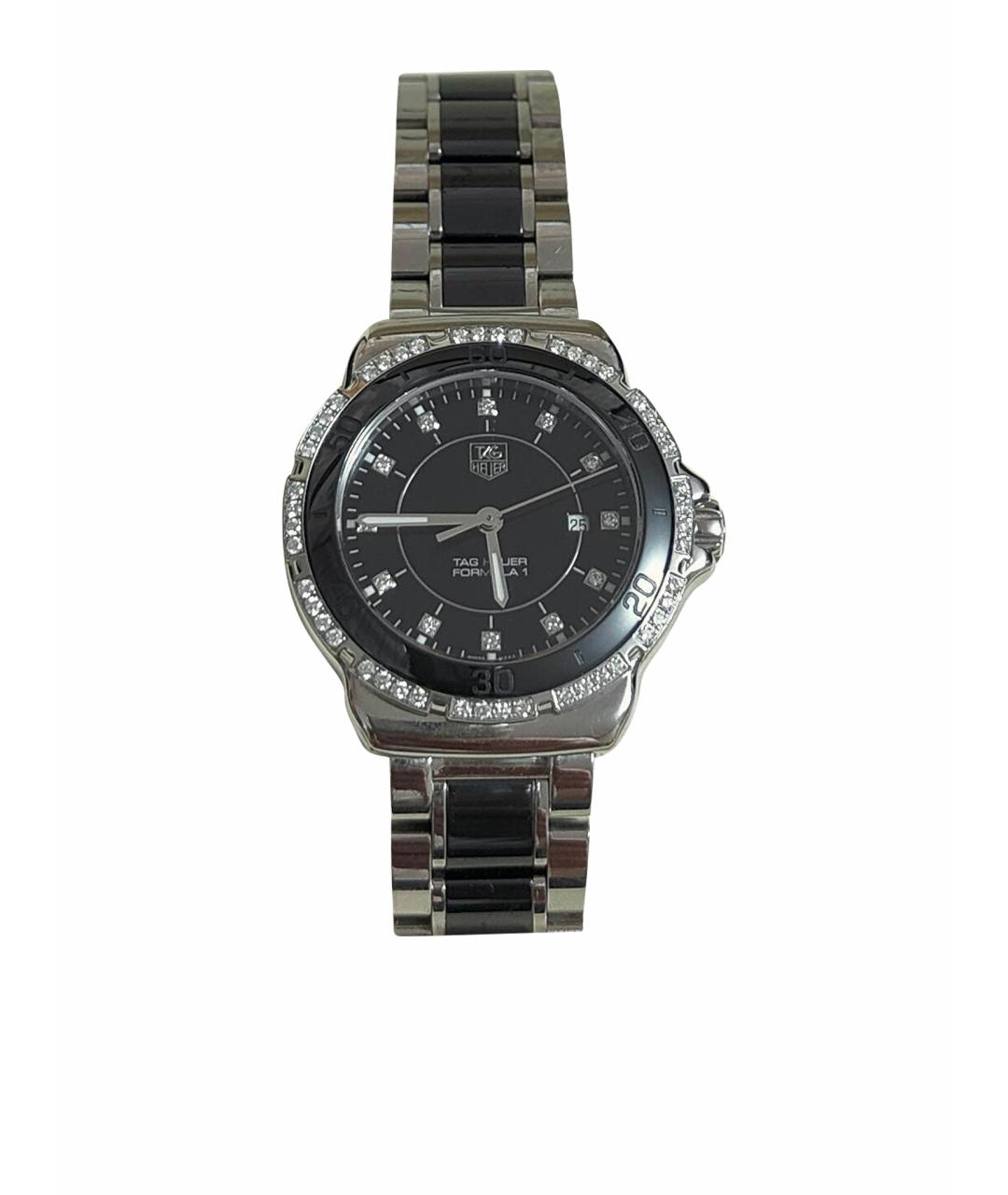 TAG HEUER Черные металлические часы, фото 1