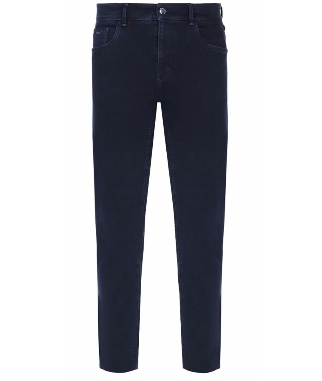 ZILLI Темно-синие хлопко-эластановые прямые джинсы, фото 1