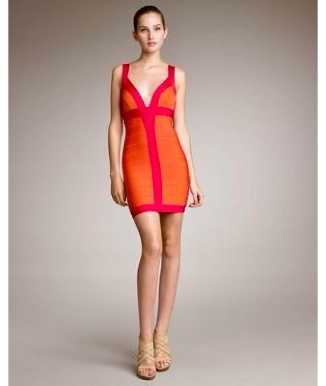 HERVE LEGER Мульти хлопко-эластановое платье, фото 8