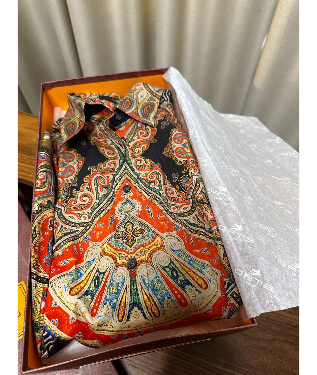 ETRO Коричневая хлопковая рубашка, фото 3
