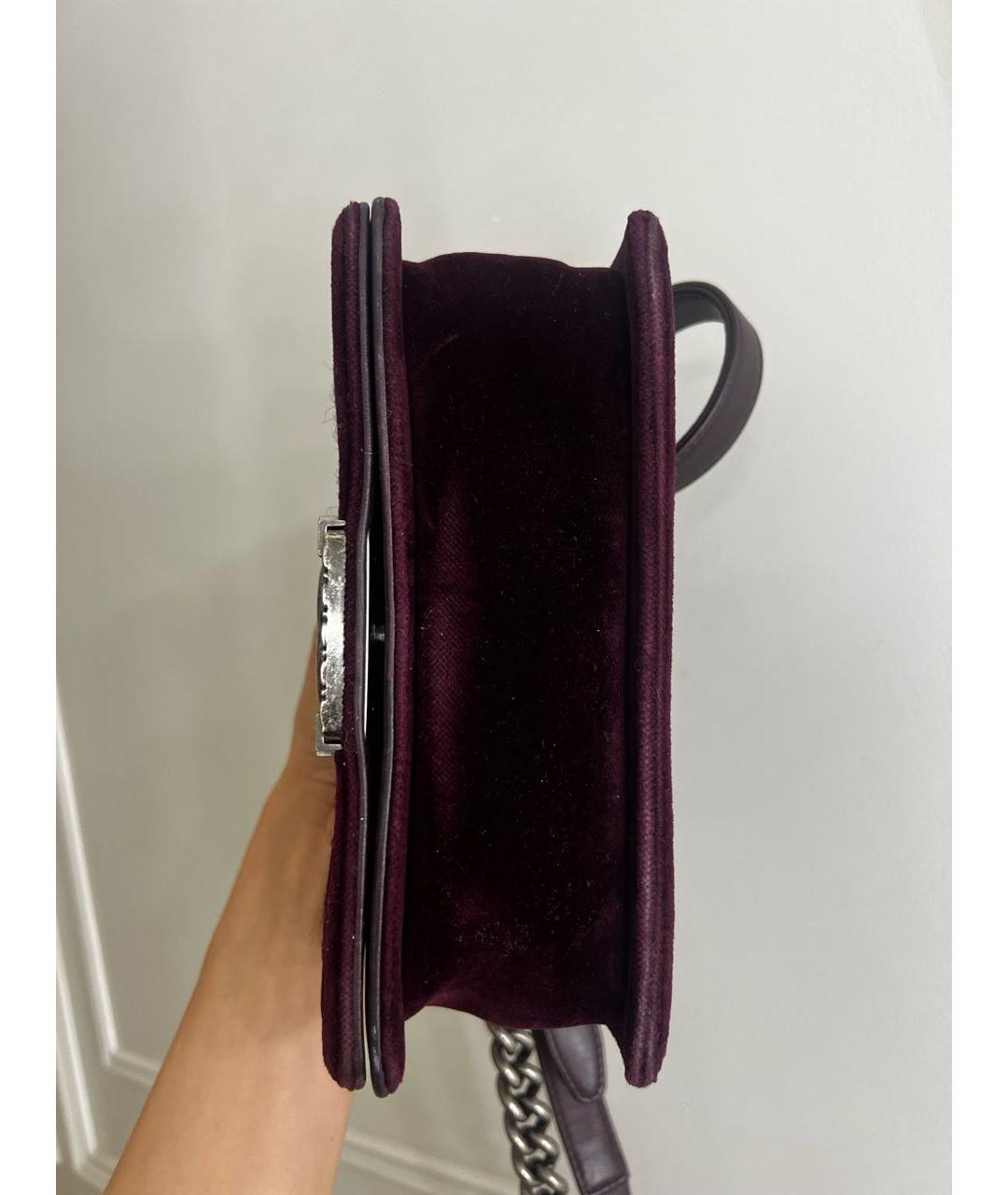 CHANEL PRE-OWNED Бордовая тканевая сумка через плечо, фото 8