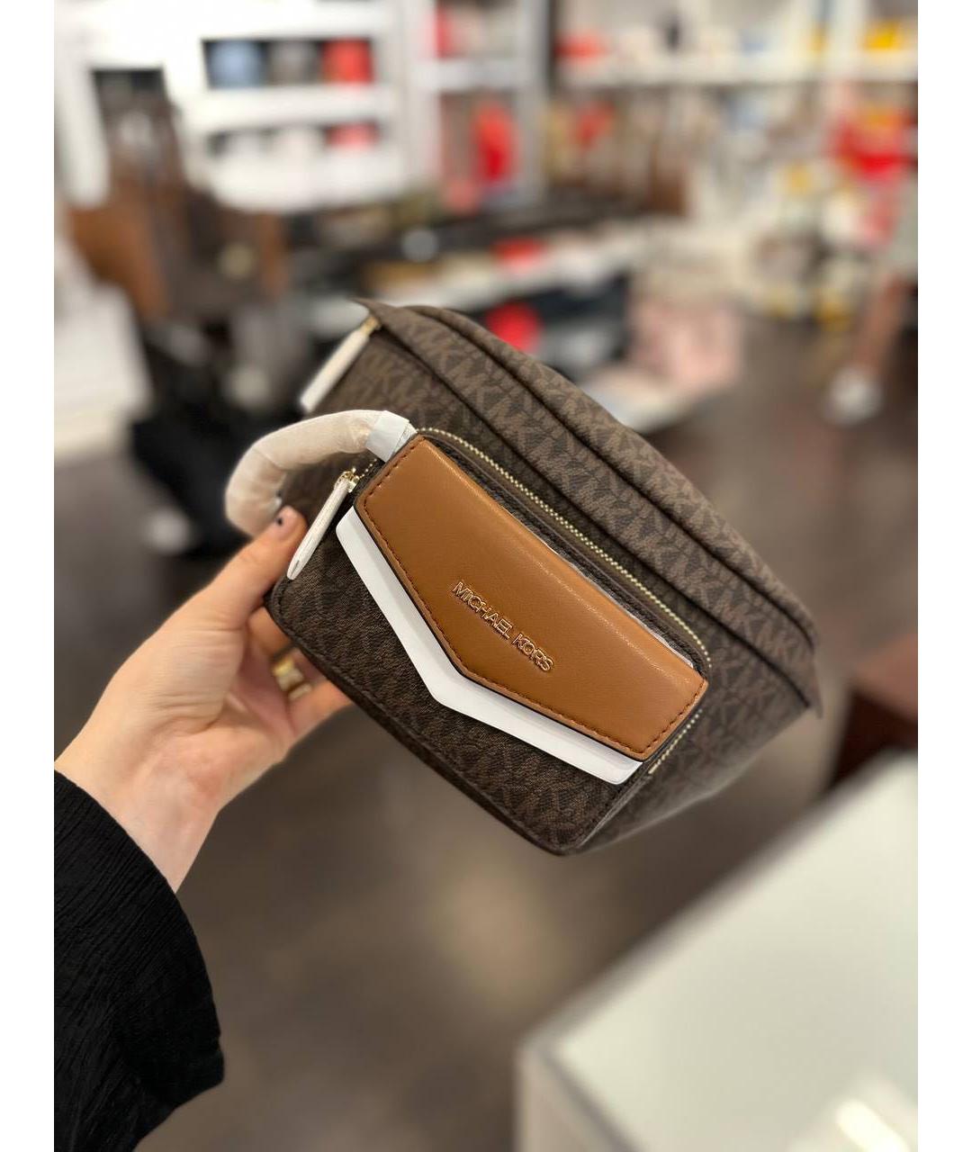 MICHAEL KORS Коричневая поясная сумка из искусственной кожи, фото 3