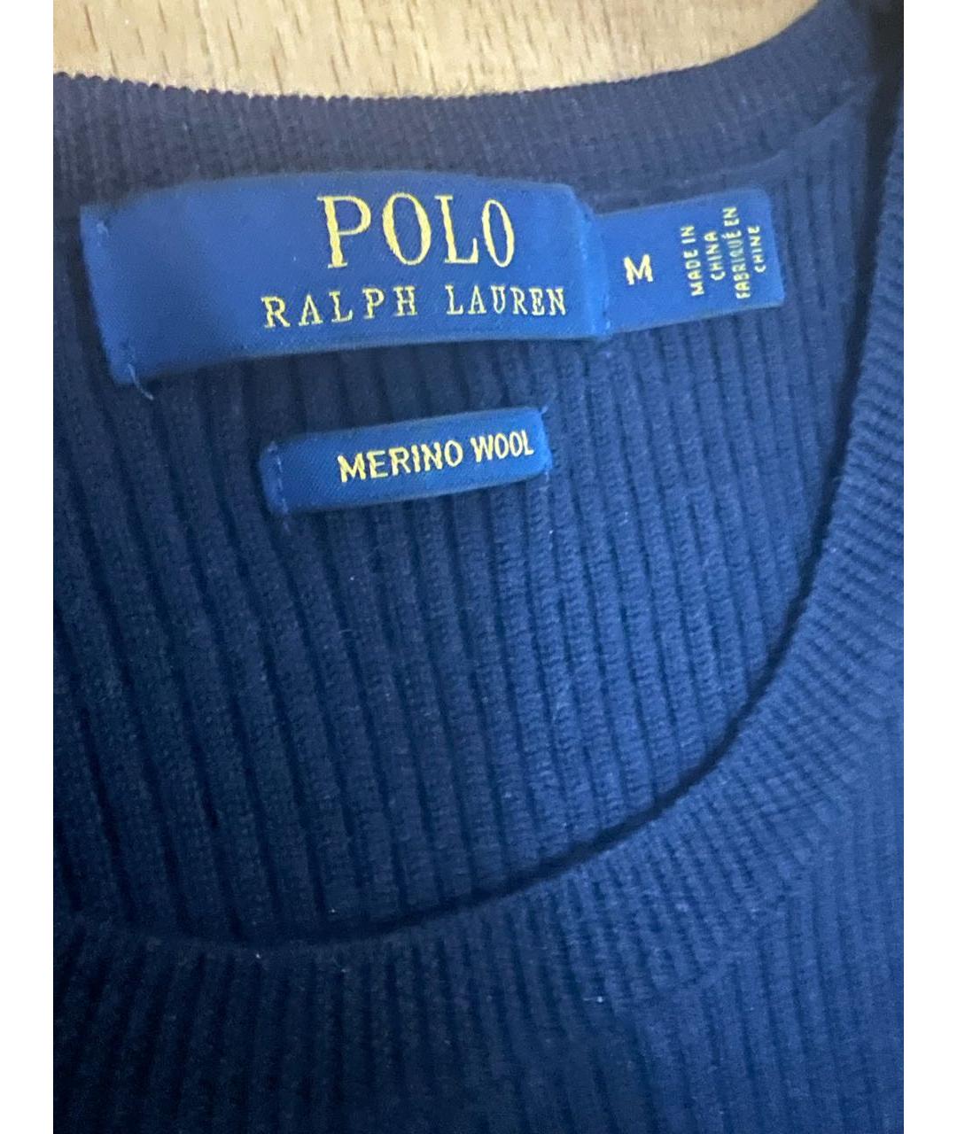 POLO RALPH LAUREN Темно-синее шерстяное повседневное платье, фото 4