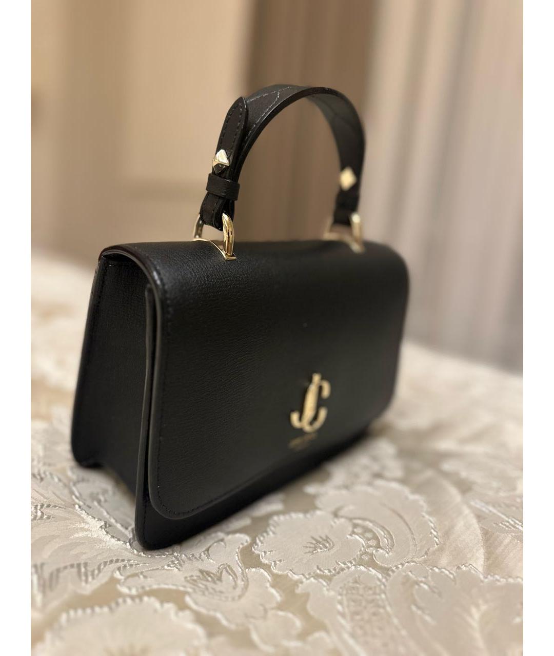 JIMMY CHOO Черная кожаная сумка с короткими ручками, фото 2