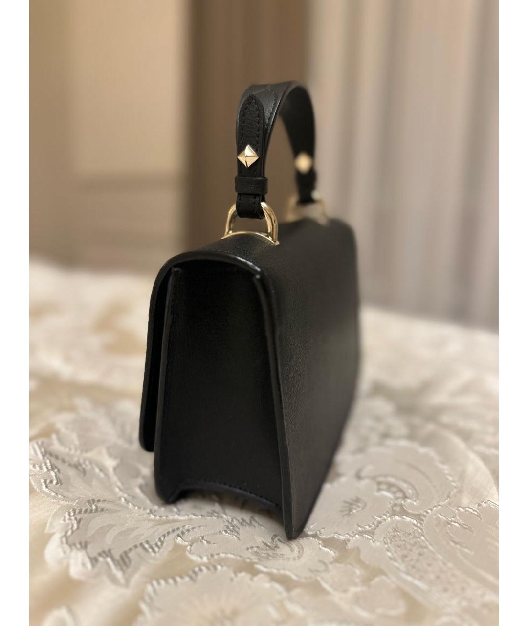 JIMMY CHOO Черная кожаная сумка с короткими ручками, фото 3