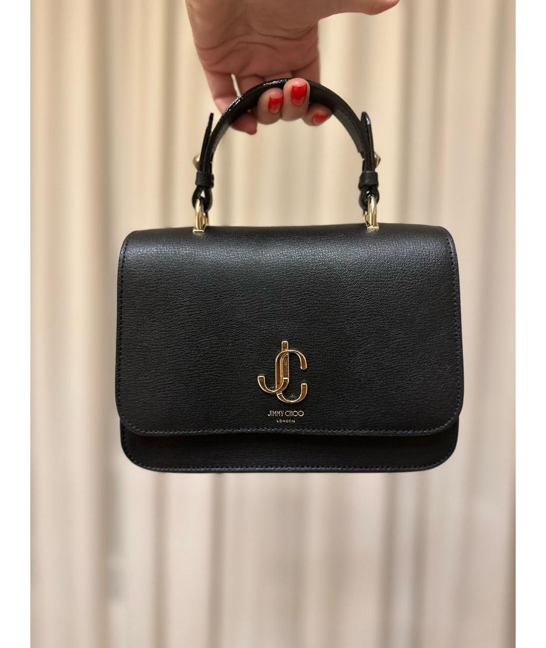 JIMMY CHOO Черная кожаная сумка с короткими ручками, фото 6