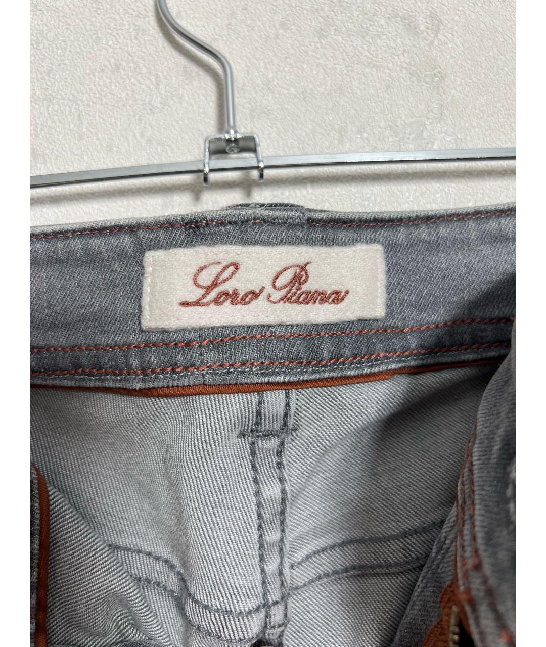 LORO PIANA Серые прямые джинсы, фото 3