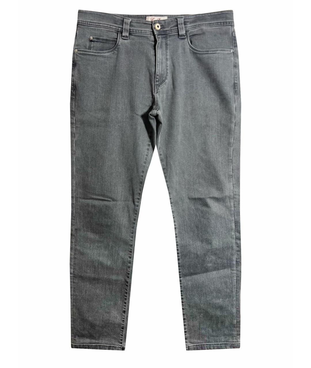 LORO PIANA Серые прямые джинсы, фото 9