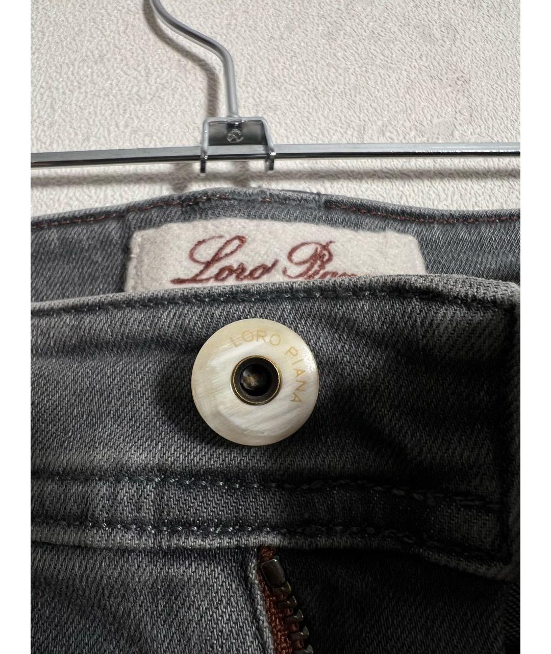 LORO PIANA Серые прямые джинсы, фото 7