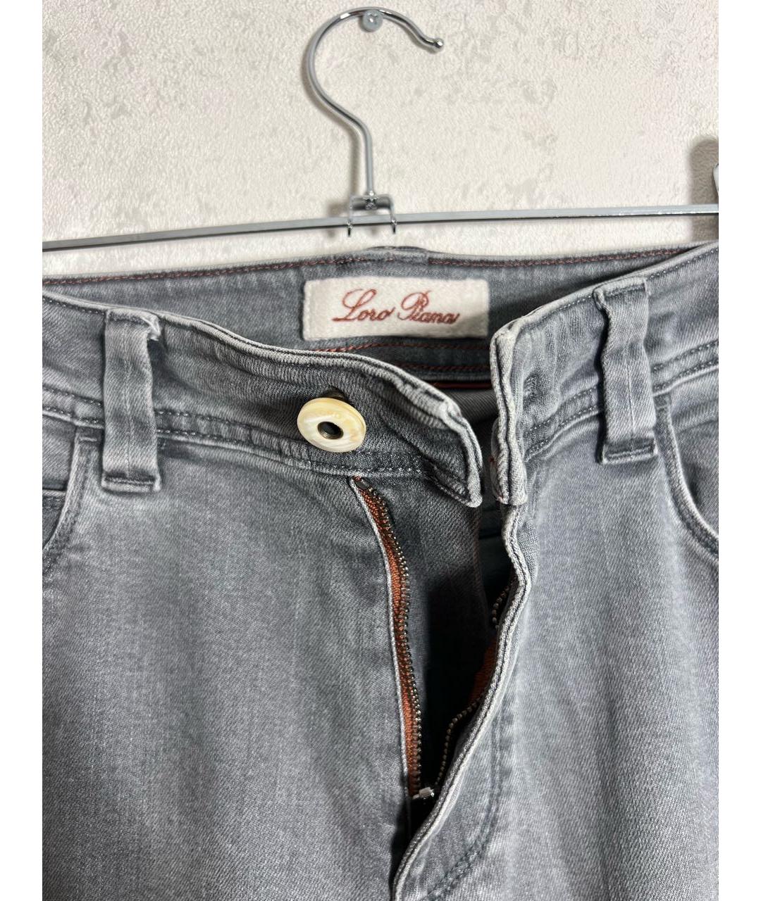 LORO PIANA Серые прямые джинсы, фото 6