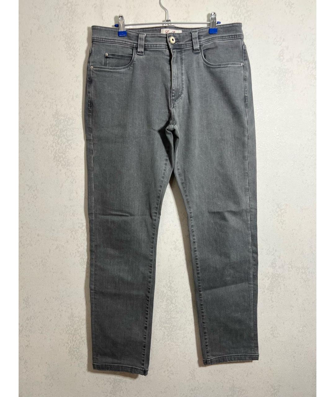 LORO PIANA Серые прямые джинсы, фото 8