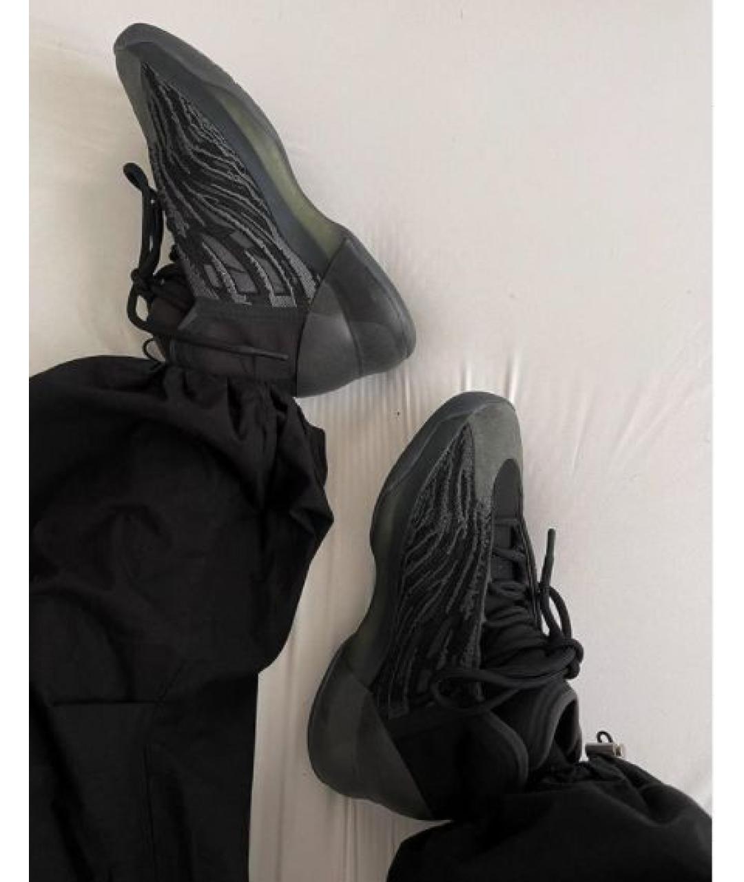ADIDAS YEEZY Черные текстильные высокие кроссовки / кеды, фото 5