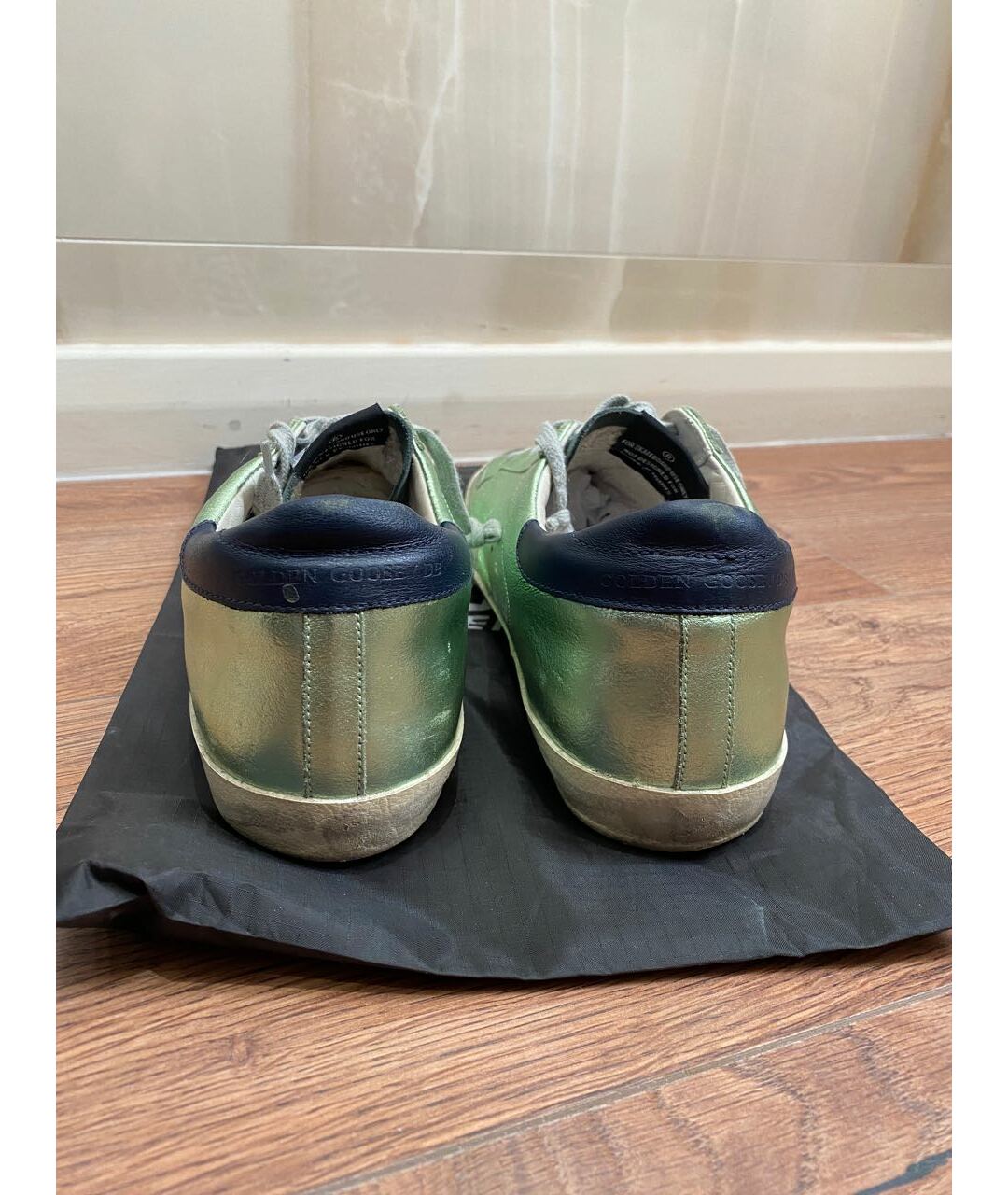 GOLDEN GOOSE DELUXE BRAND Зеленые кожаные кроссовки, фото 4