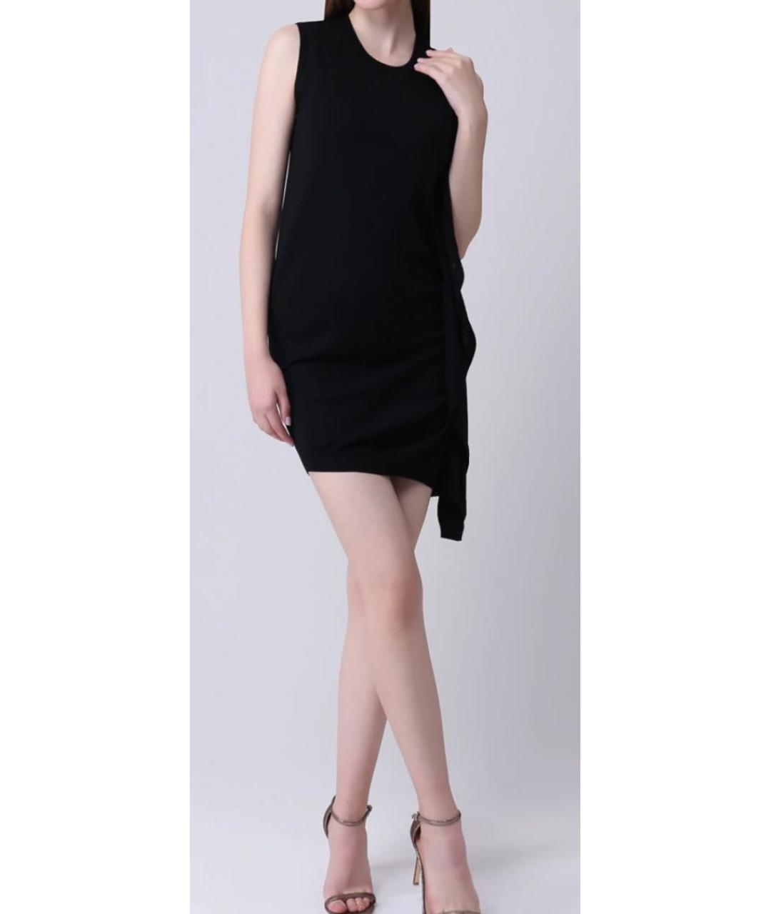 VIONNET Черное шерстяное повседневное платье, фото 5