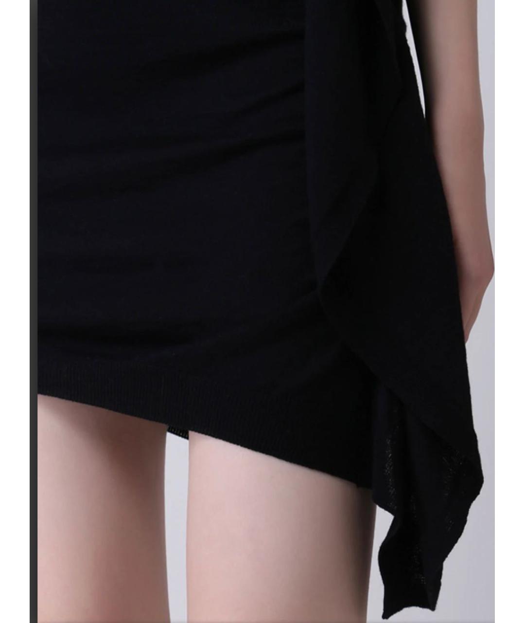VIONNET Черное шерстяное повседневное платье, фото 4