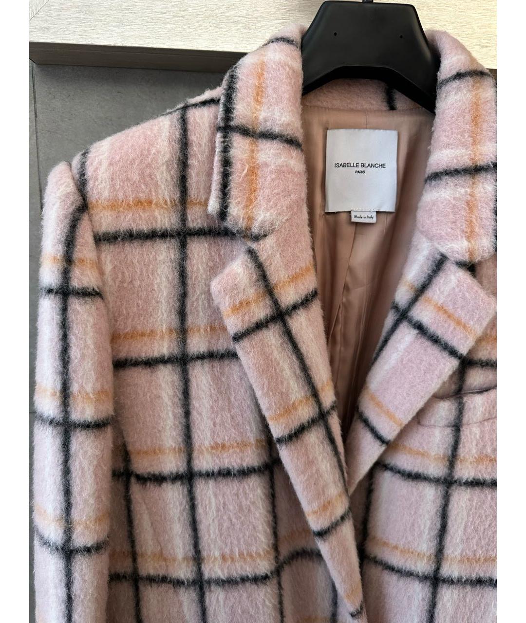ISABELLE BLANCHE Розовое шерстяное пальто, фото 4
