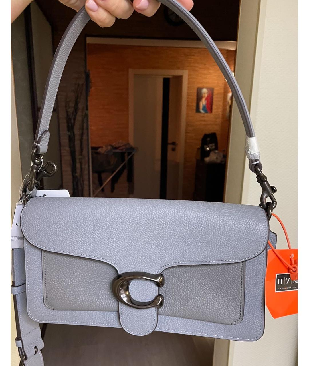 COACH Серая кожаная сумка через плечо, фото 4