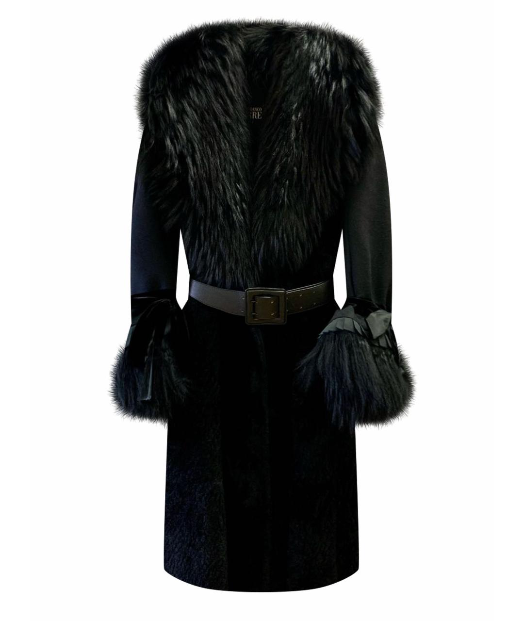 GIANFRANCO FERRE Черное меховое пальто, фото 1