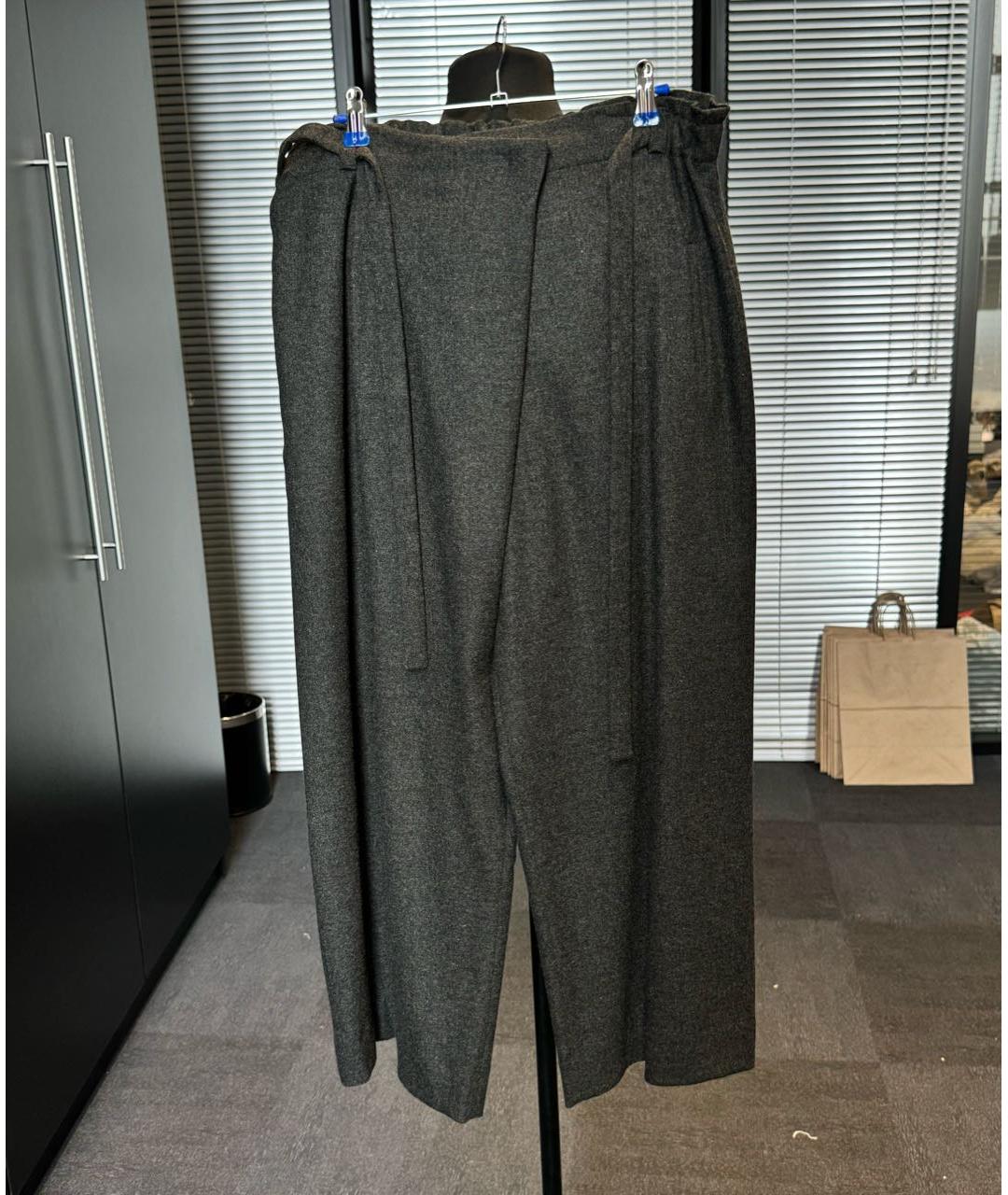 LORO PIANA Антрацитовые кашемировые брюки широкие, фото 7