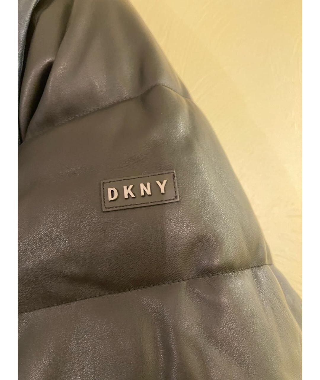 DKNY Черный полиуретановый пуховик, фото 6