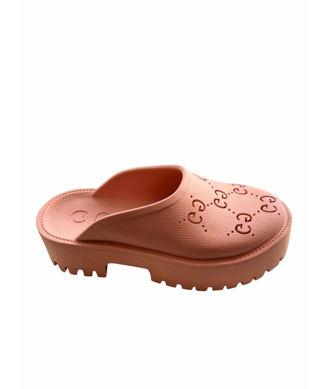 GUCCI Коралловые резиновые мюли, фото 1