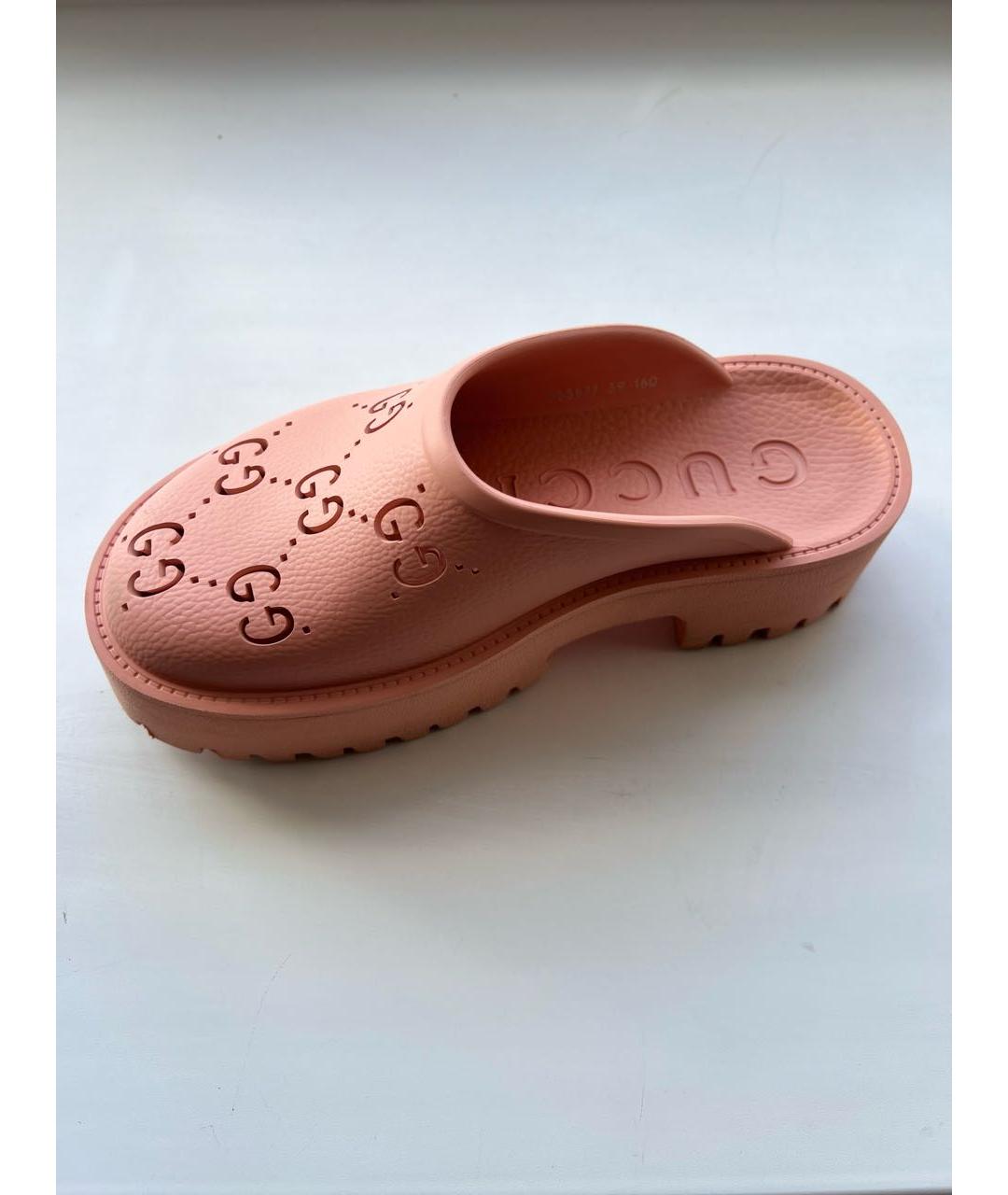 GUCCI Коралловые резиновые мюли, фото 2