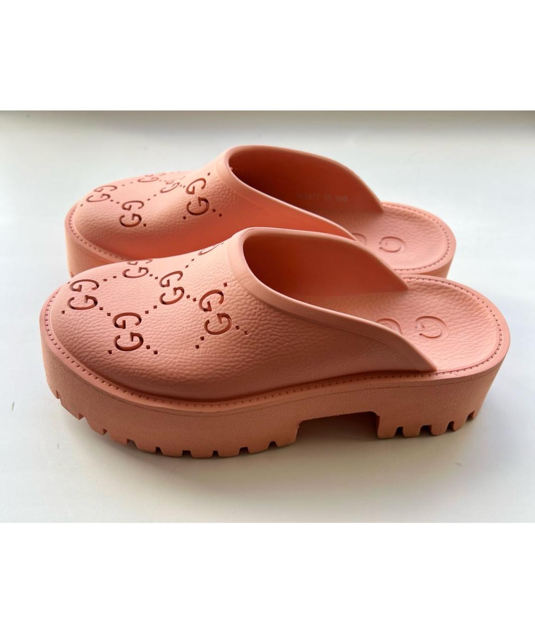GUCCI Коралловые резиновые мюли, фото 6