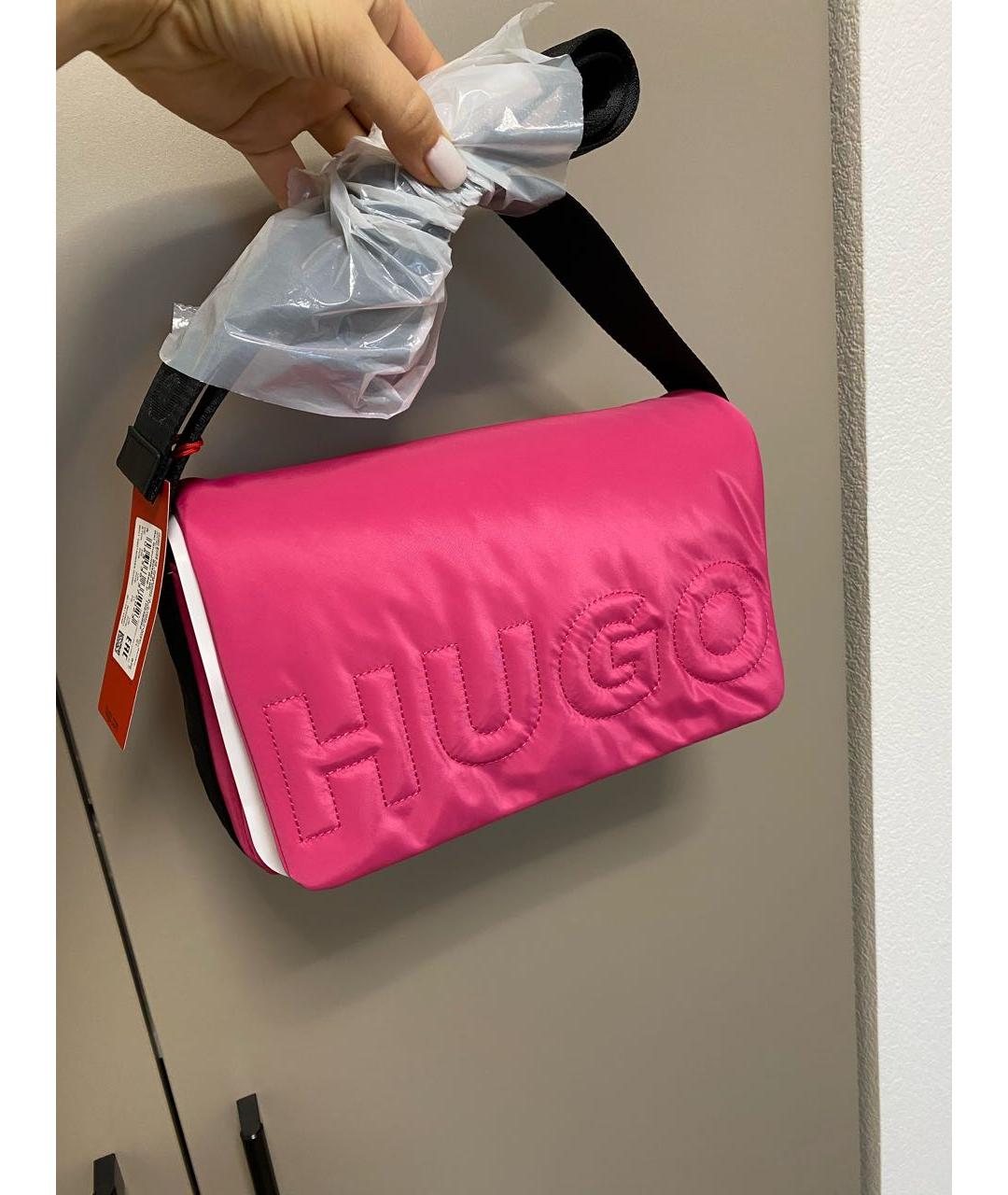 HUGO BOSS Розовая тканевая поясная сумка, фото 3