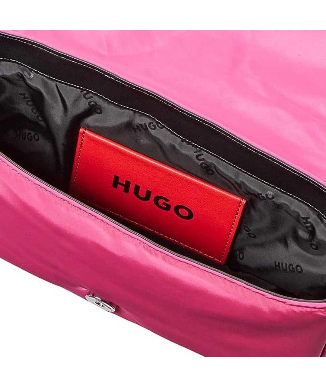 HUGO BOSS Розовая тканевая поясная сумка, фото 4