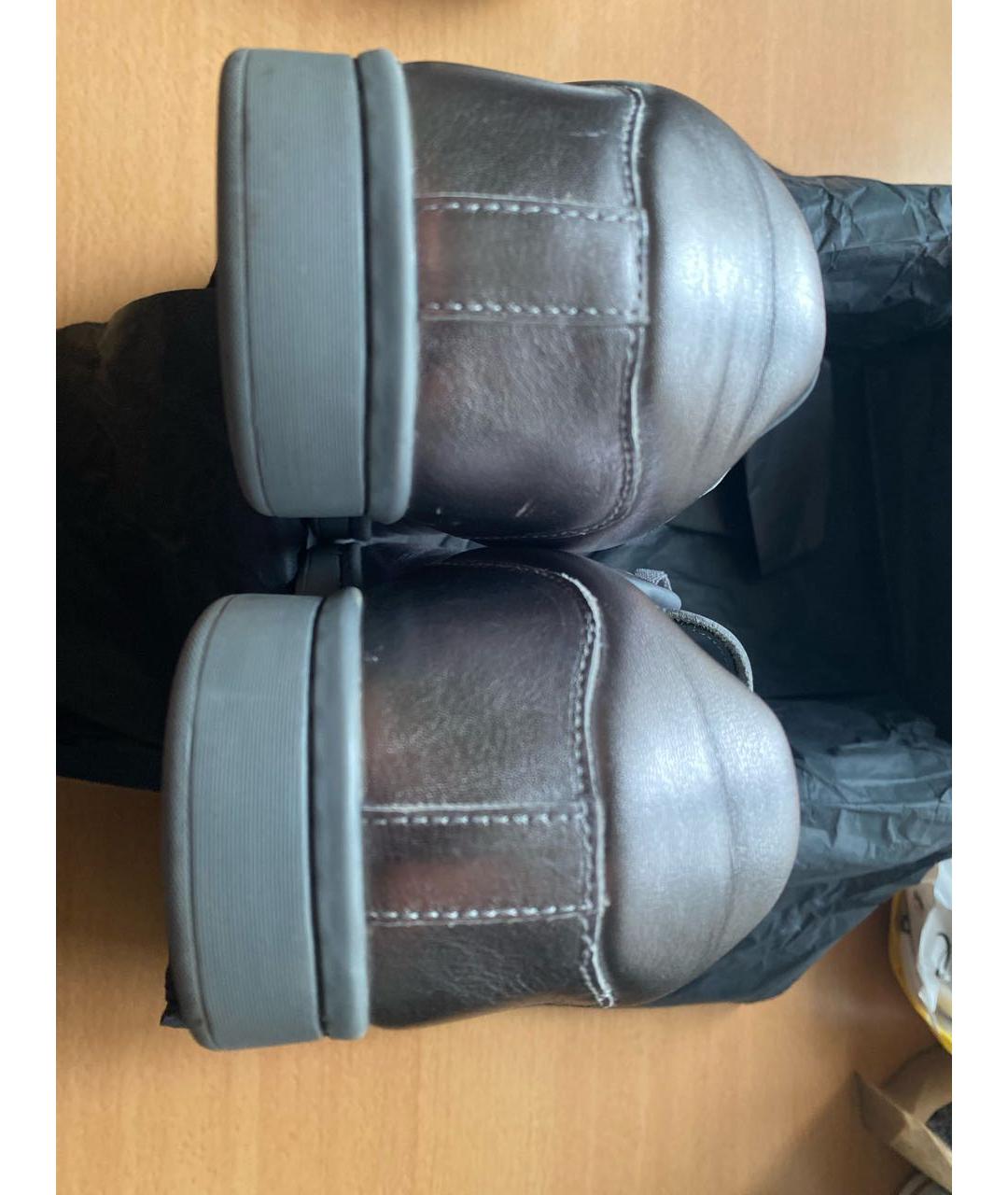 RAF SIMONS Серебряные кожаные низкие кроссовки / кеды, фото 4