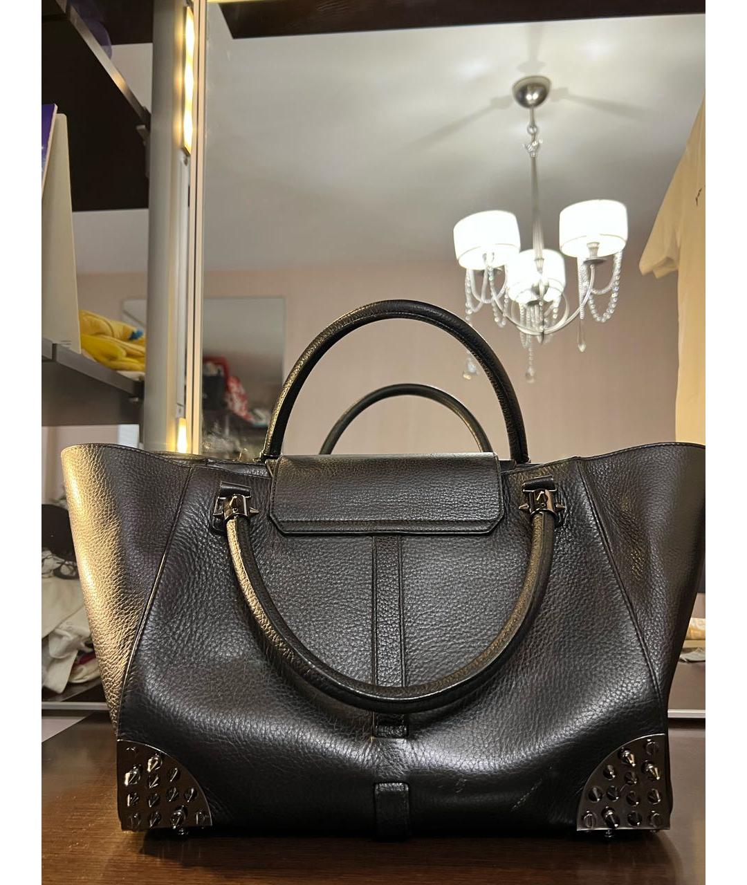 PHILIPP PLEIN Черная кожаная сумка тоут, фото 2