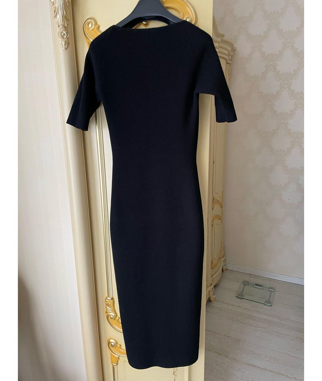ELISABETTA FRANCHI Черное шерстяное платье, фото 7