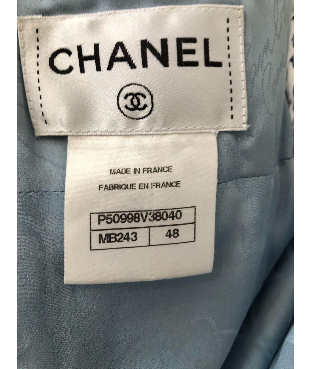 CHANEL Голубое твидовое повседневное платье, фото 4