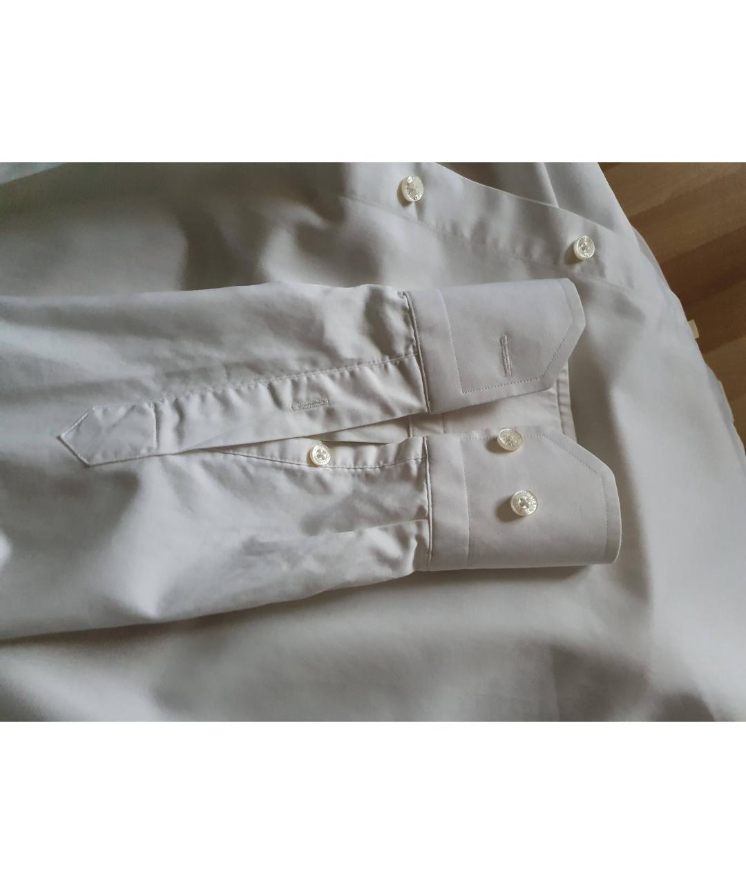SAINT LAURENT Белая хлопко-шерстяная классическая рубашка, фото 4