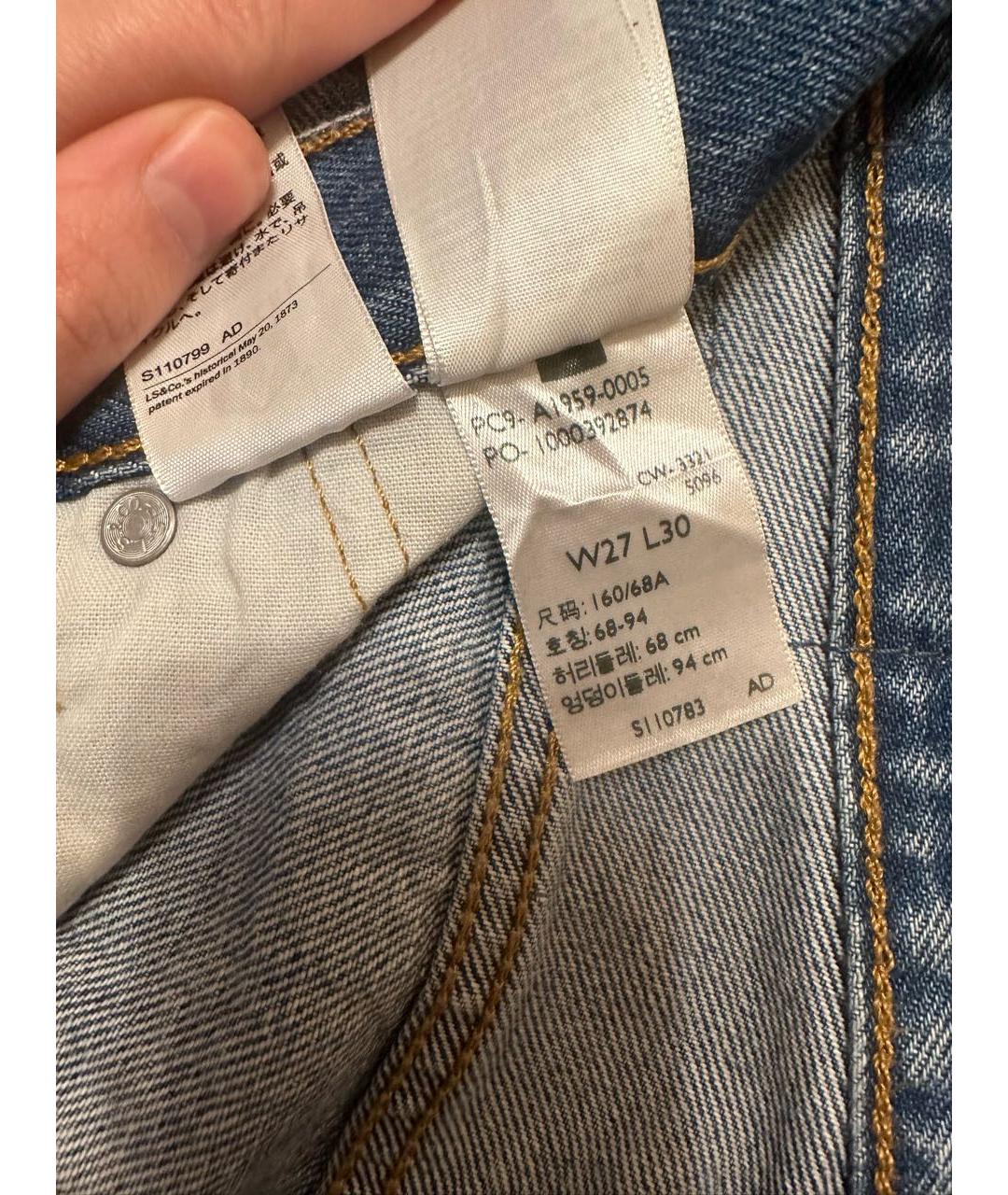 LEVI'S Синие хлопковые прямые джинсы, фото 3