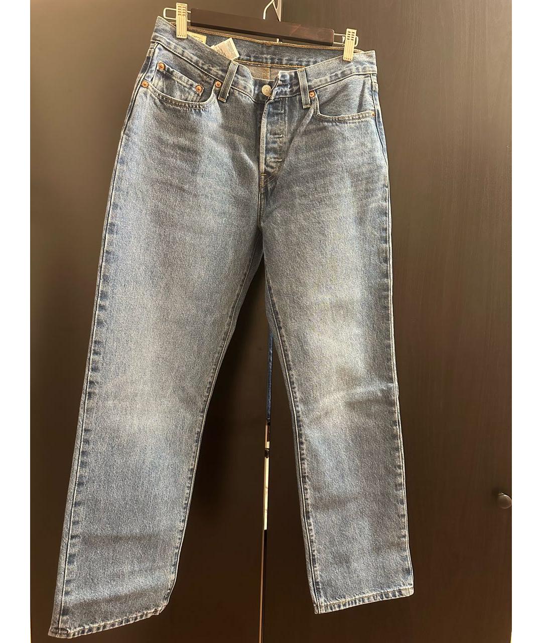 LEVI'S Синие хлопковые прямые джинсы, фото 4