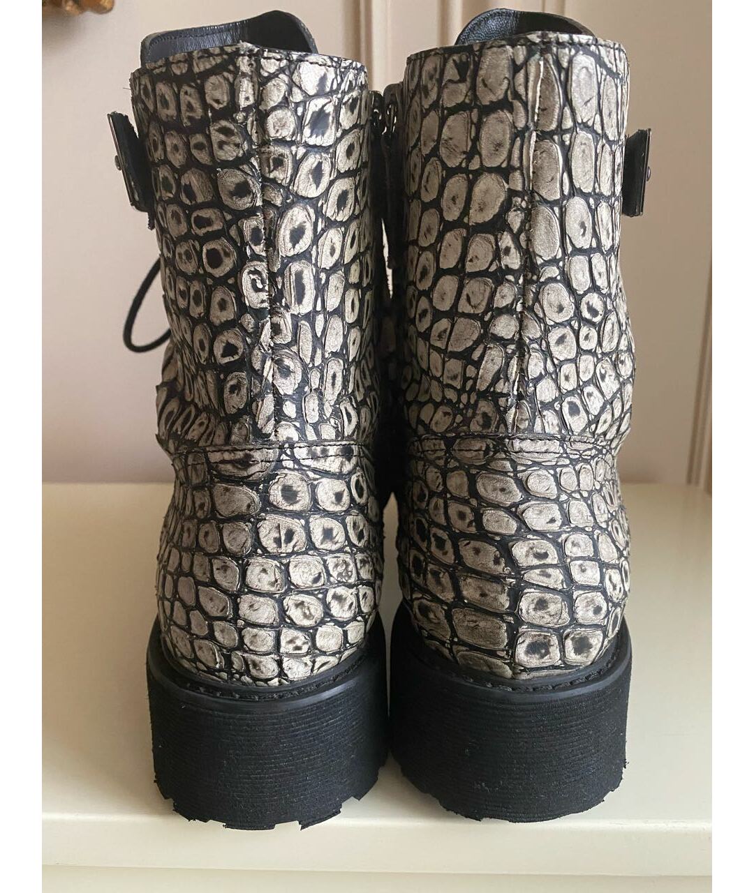 GIUSEPPE ZANOTTI DESIGN Серые кожаные ботинки, фото 4